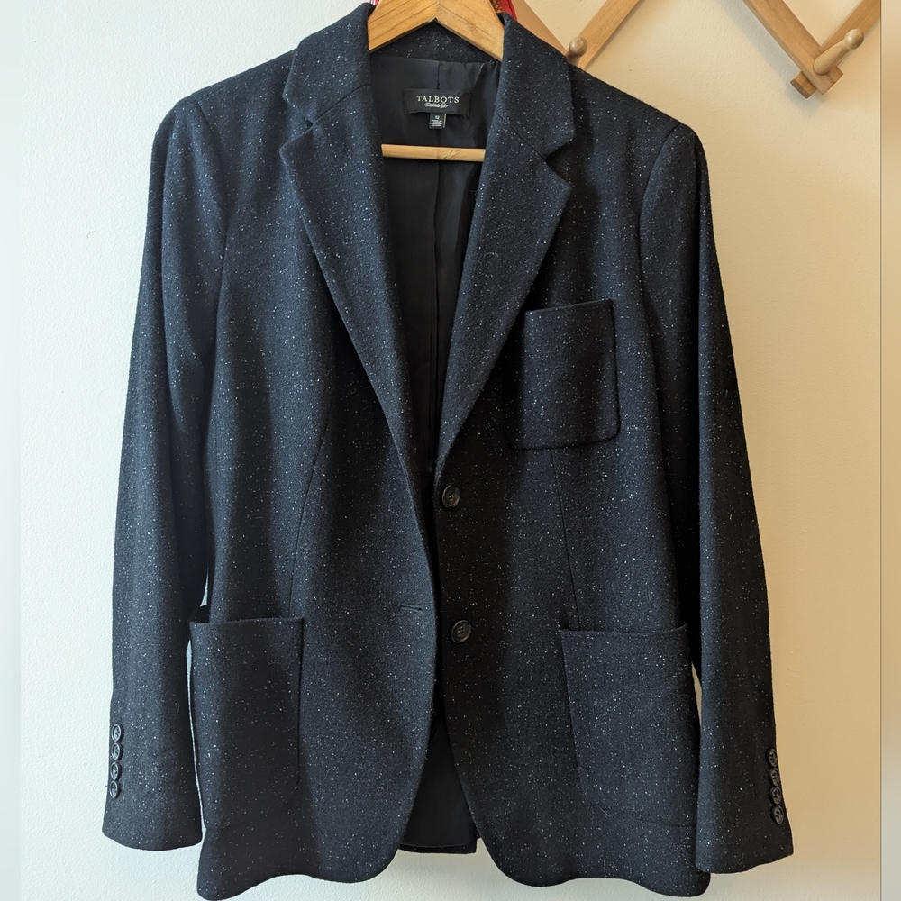 Talbots Charcoal Blazer with Subtle Texture